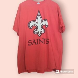 New Orleans Saints NFL fleur-de-lis logo red shirt size men's 2XL